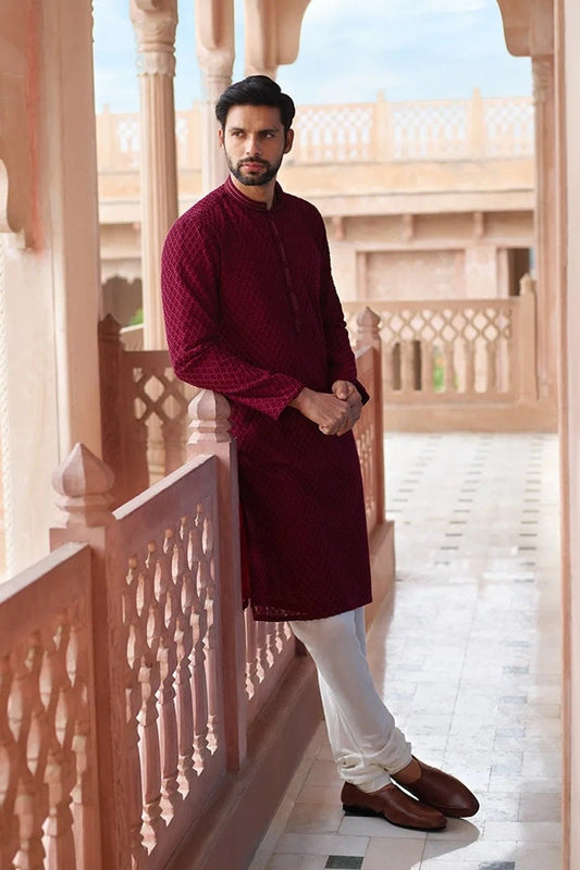 Handmade Mens embroidery Kurta Pyjama Set for wedding wear groom kurta pajama