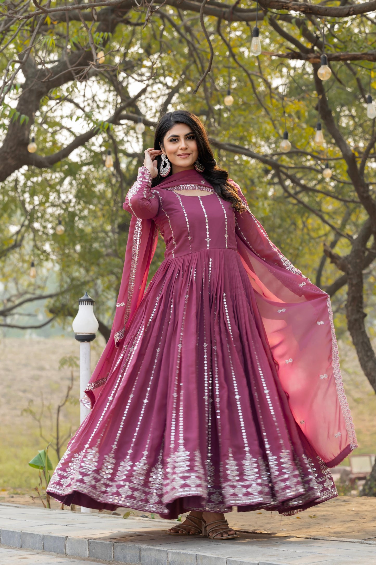 Fox Georgette Heavy 7mm Sequence Embroidery Gown with Dupatta