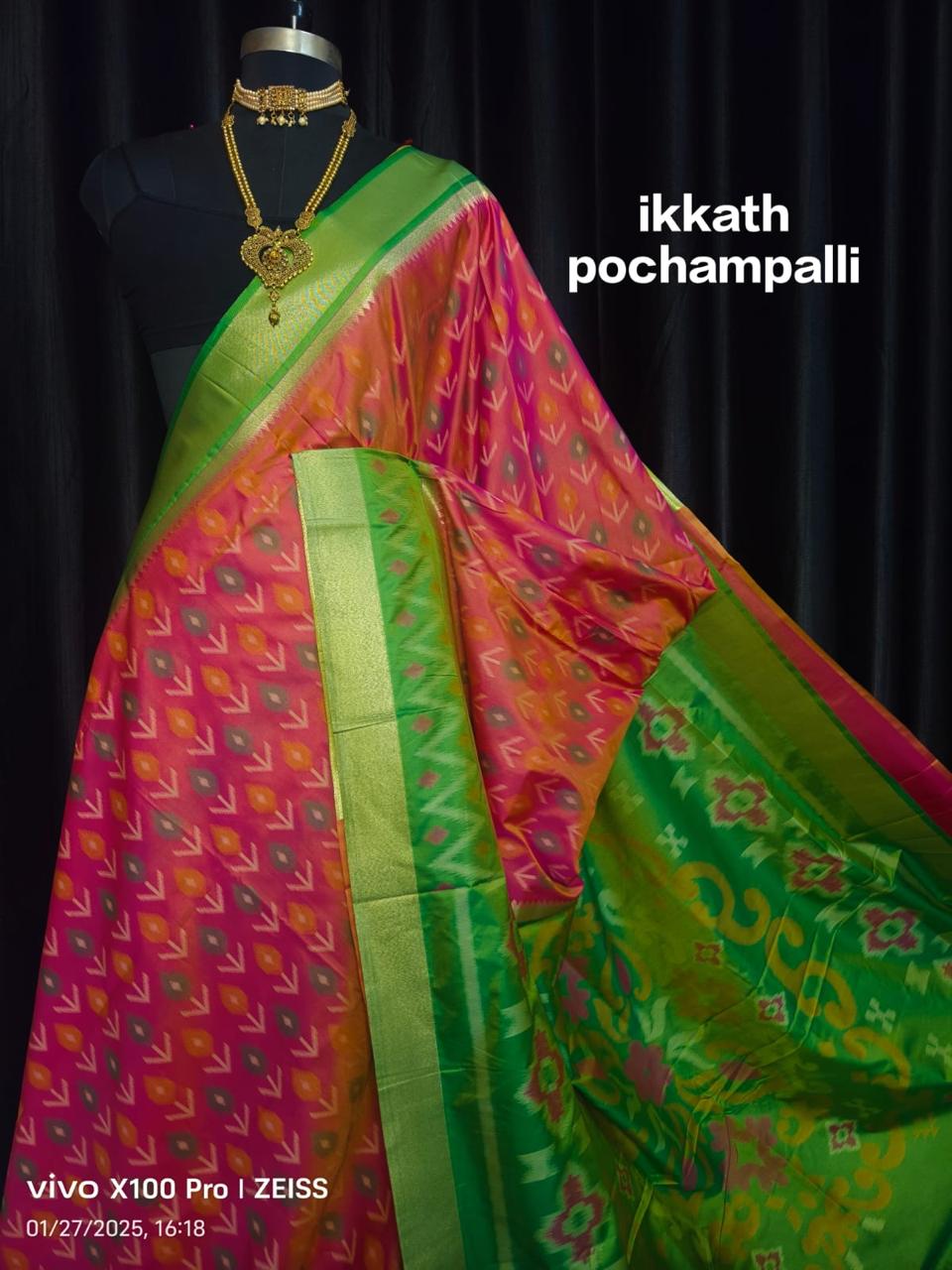 Pochampally Ikkat Pattu Silk Saree