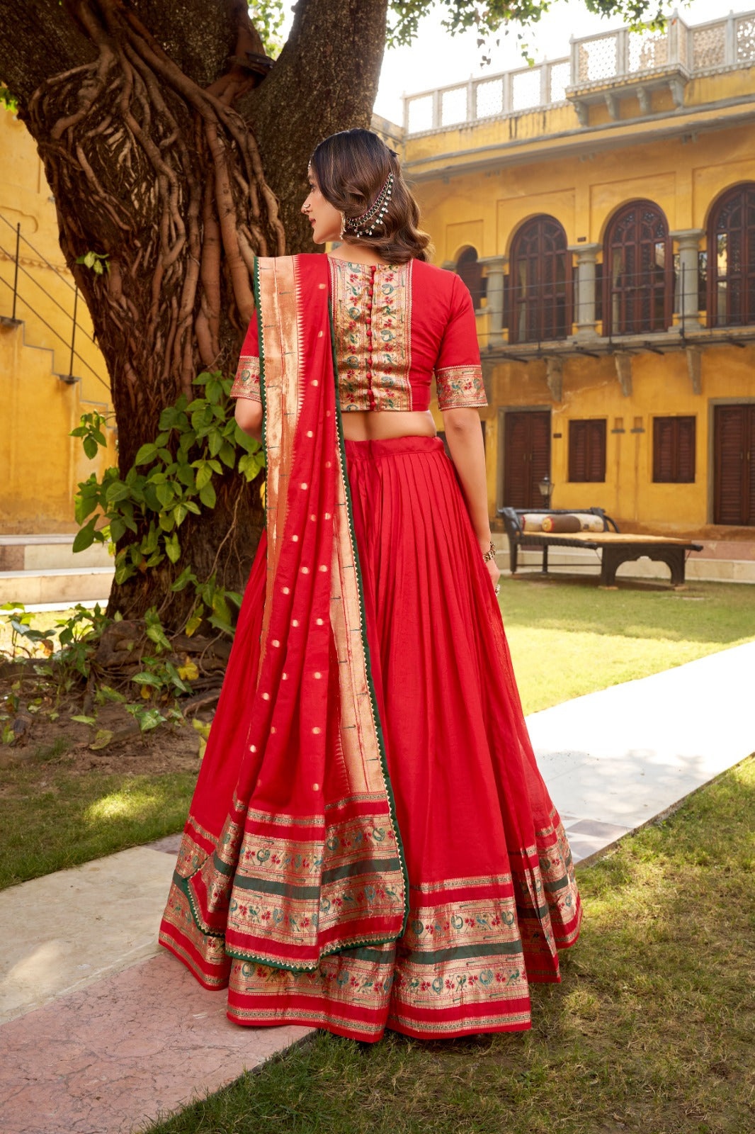Paithani Chanderi Zari Weaving Lehenga Choli