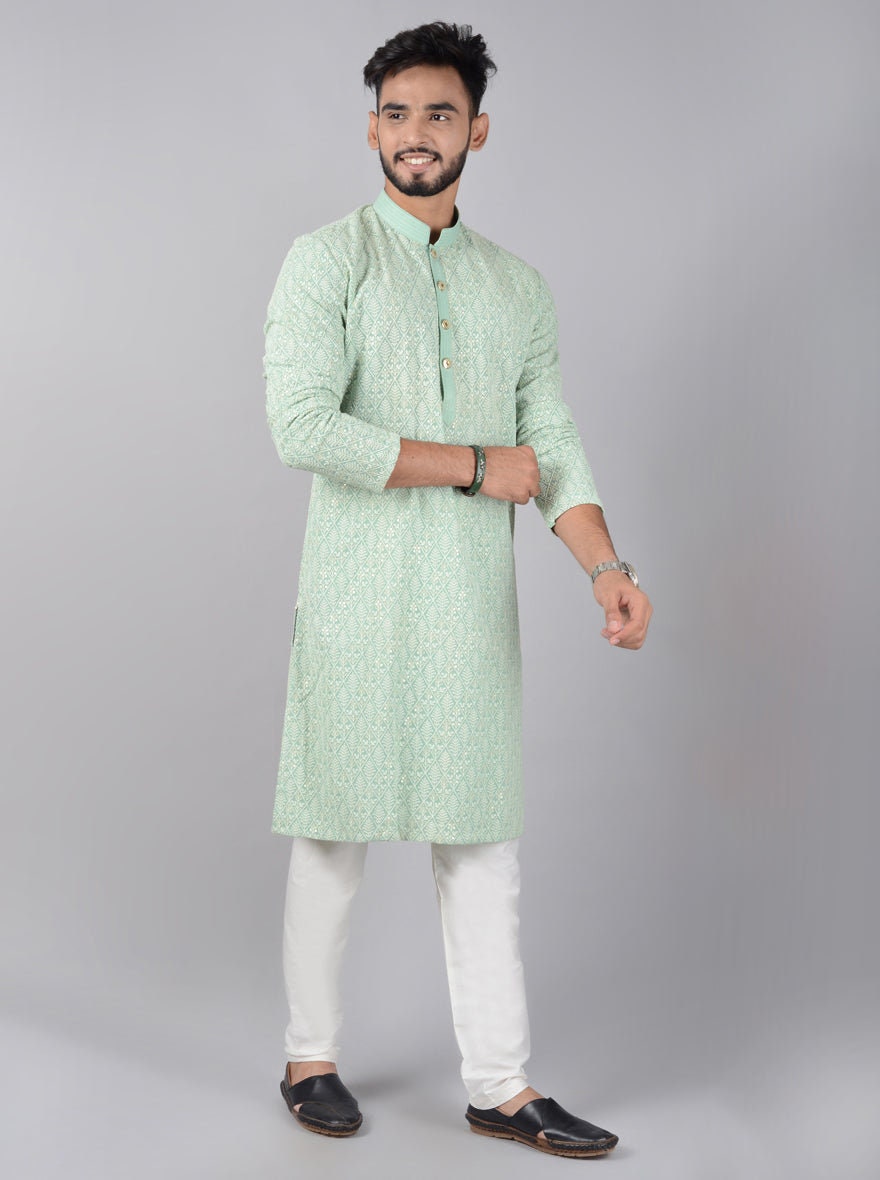 Mens Geometric Embroidered Kurta Pyjama Set, indian kurta pajama set for men indian wedding wear outfits