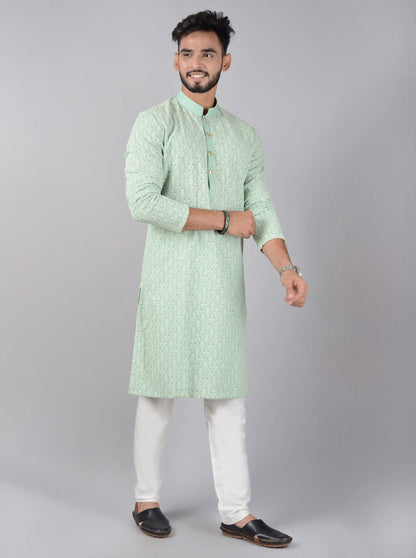 Mens Geometric Embroidered Kurta Pyjama Set, indian kurta pajama set for men indian wedding wear outfits