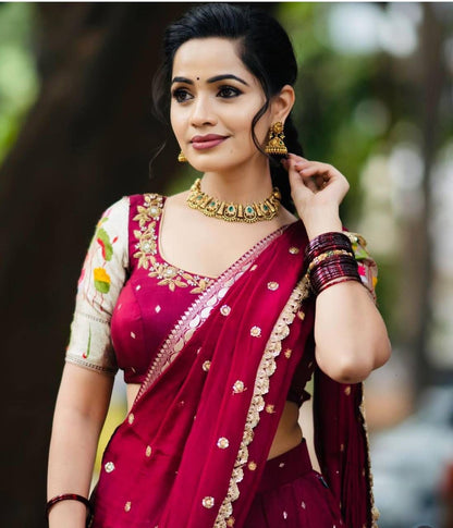 Georgette Embroidery Sequence Lehenga Choli Set