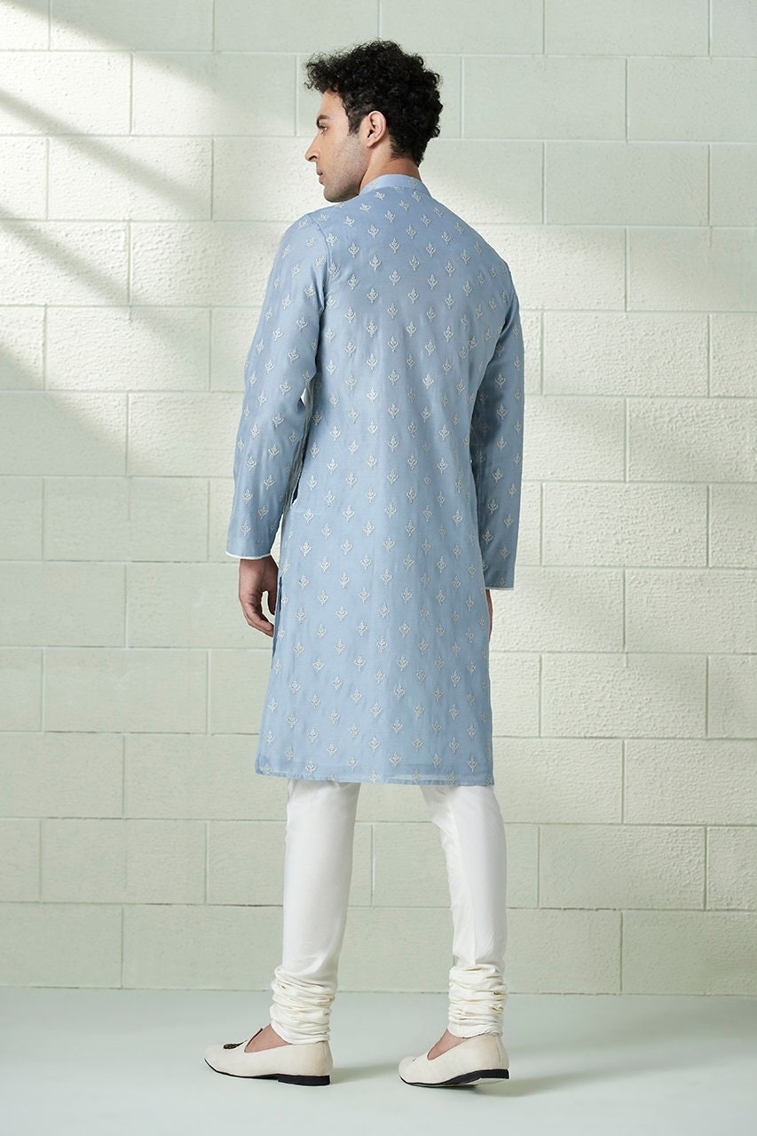 Handmade costom fit Georgette embroidery Kurta Churidar Set for indian wedding wear.