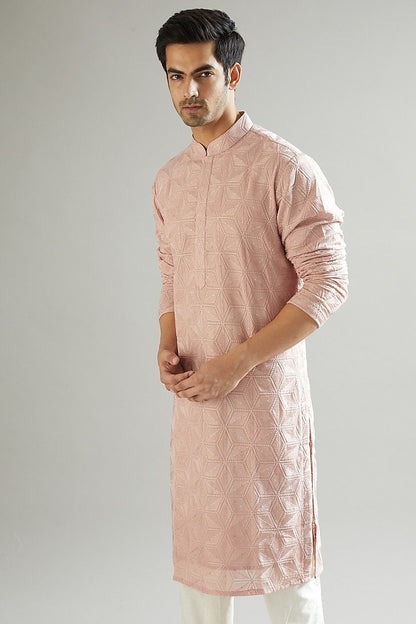 Mens Chikankari Kurta Pyjama Set: Indian Wedding Outfit