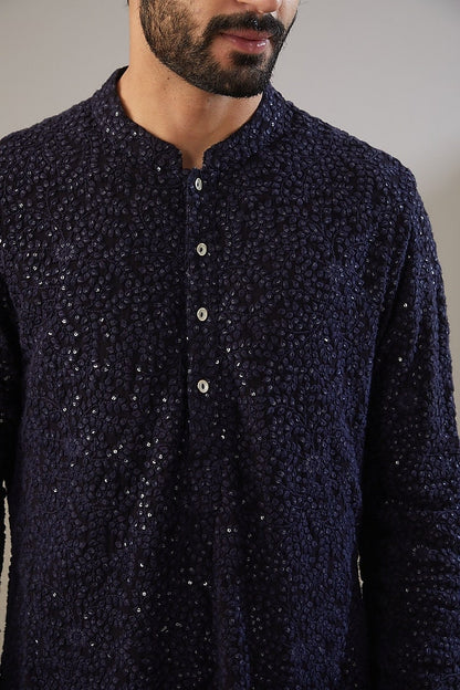 Mens Chikankari Kurta Pyjama Set: Indian Wedding Outfit