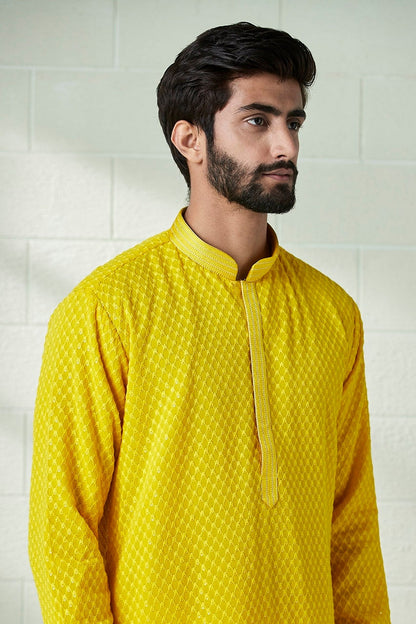 Handmade georgette embroidery Costom Fit Mens kurta Churidar set for indian wedding wear.