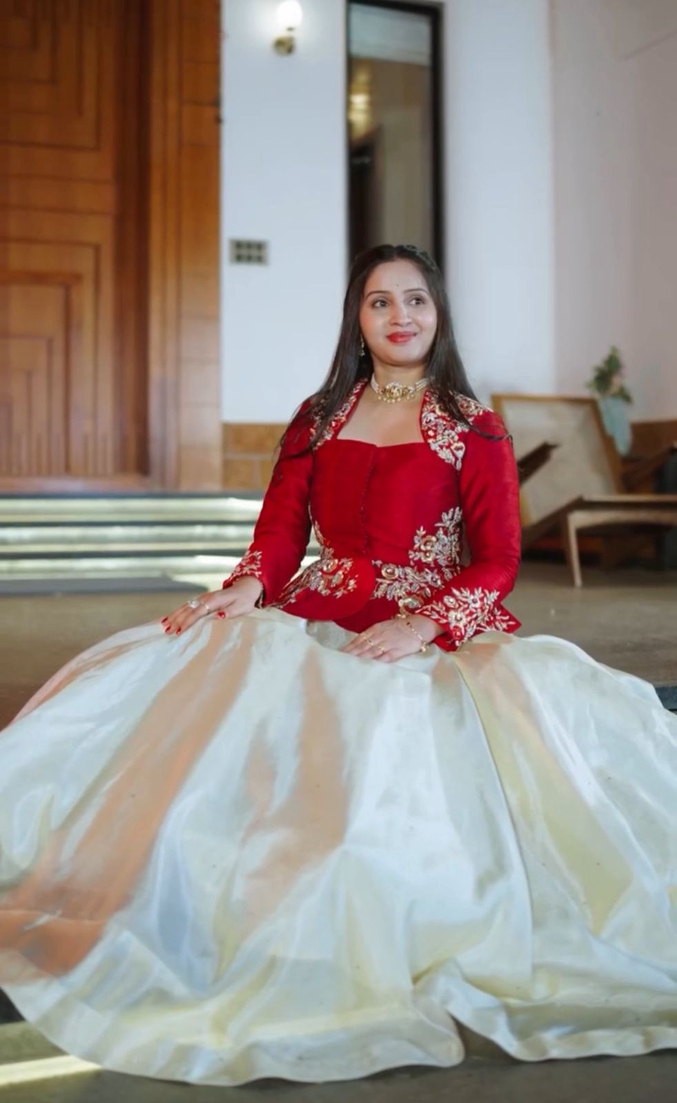 Pure Chinon Embroidery Lehenga Set