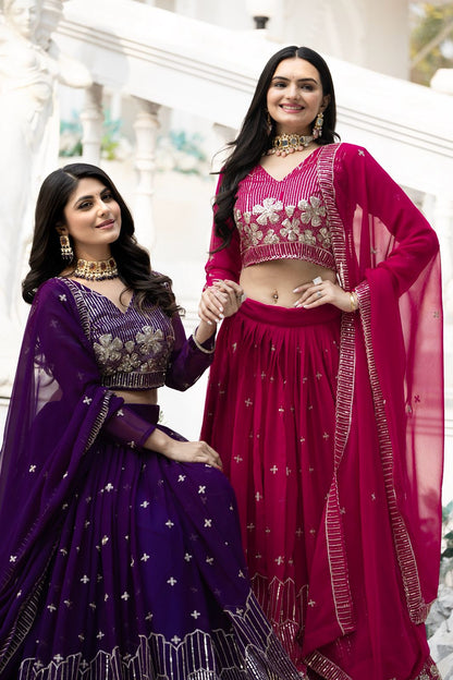 Heavy Fox Georgette Embroidery Sequence Work Lehenga Choli with Dupatta – Fully Stitched