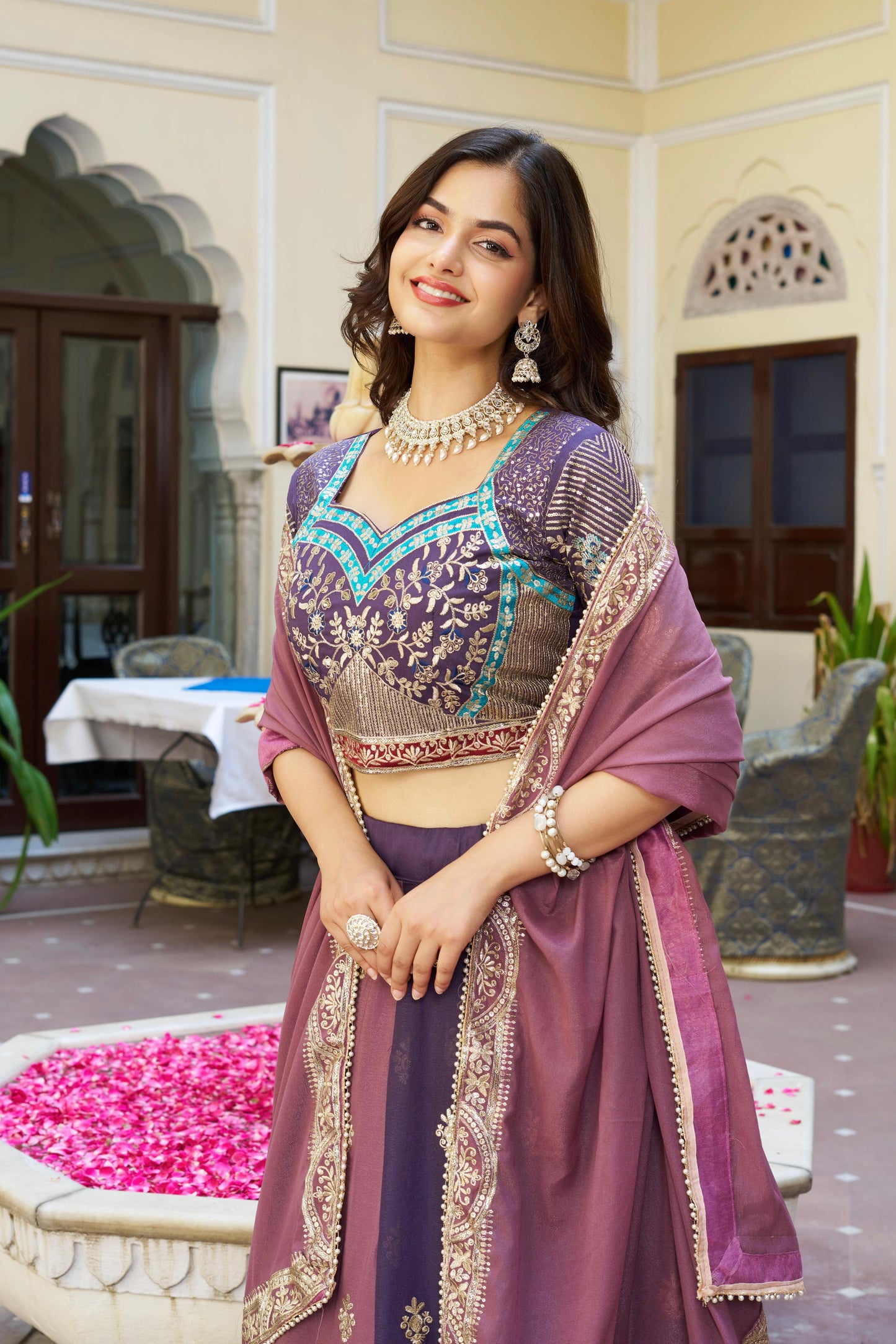 Heavy Embroidery Sequence & Thread Work Lehenga Choli Set with Dupatta | Pure Star Georgette Fabric