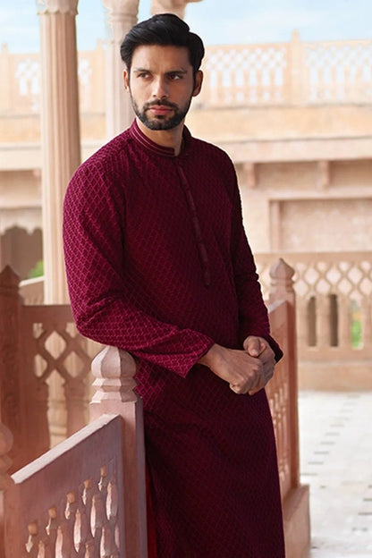 Handmade Mens embroidery Kurta Pyjama Set for wedding wear groom  kurta pajama