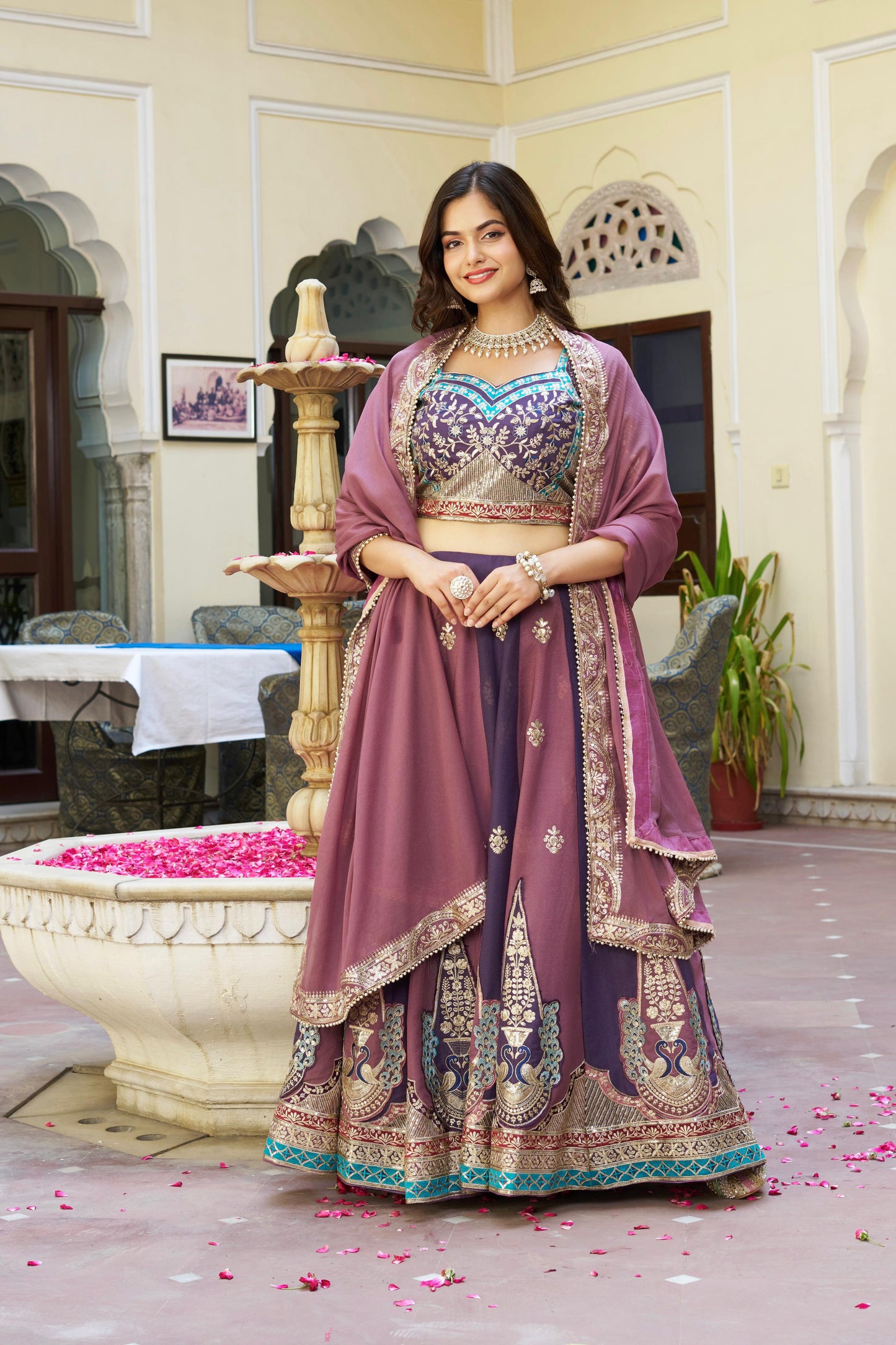 Heavy Embroidery Sequence & Thread Work Lehenga Choli Set with Dupatta | Pure Star Georgette Fabric