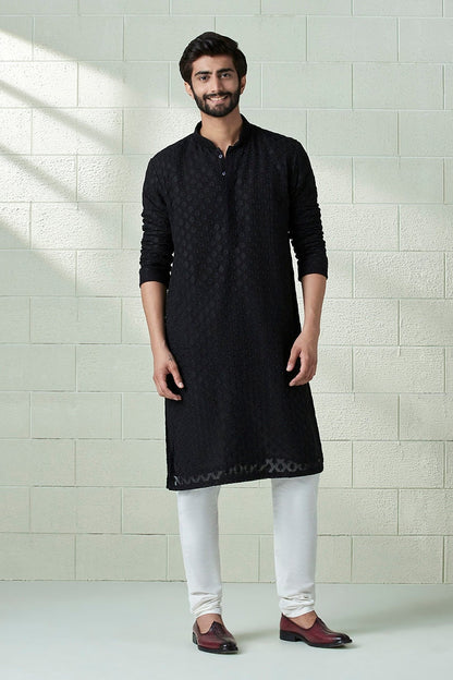 Handmade Mens Georgette embroidery kurta churidar set for indian wedding wear.