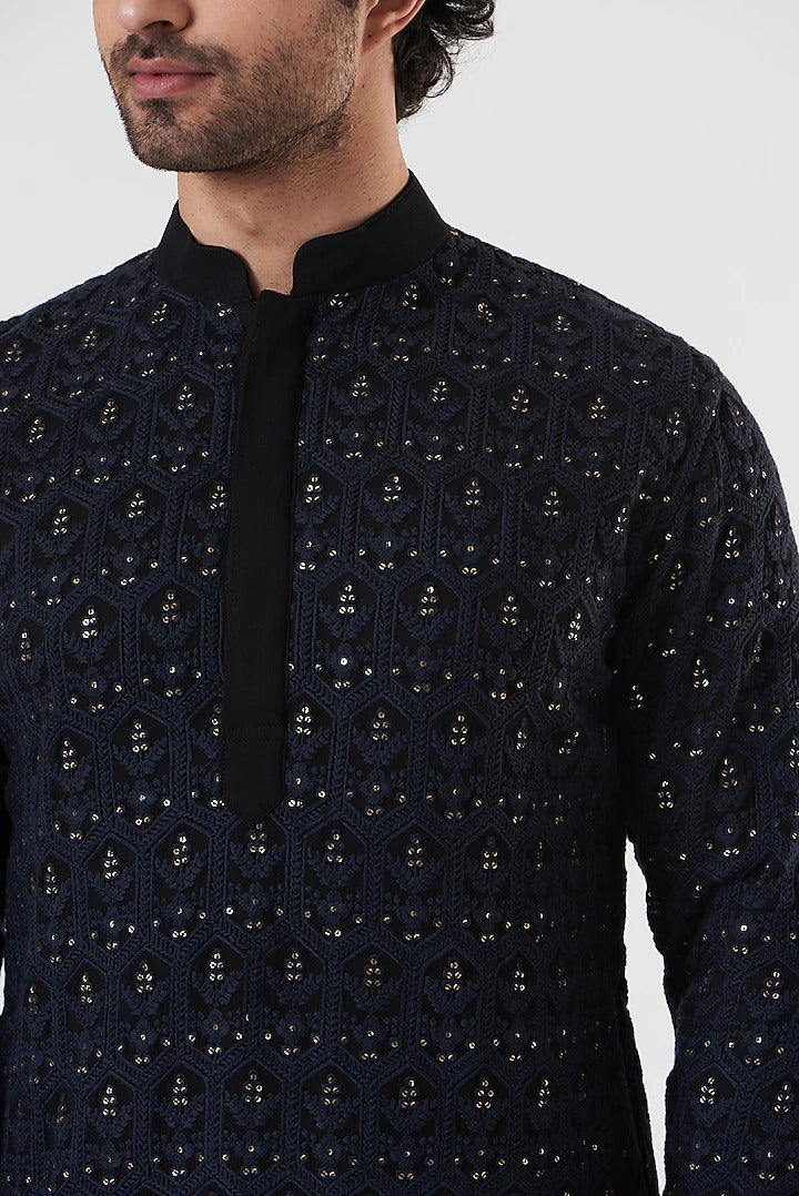 Rose Brown Chikankari Kurta Pyjama Set: Indian Wedding Outfit