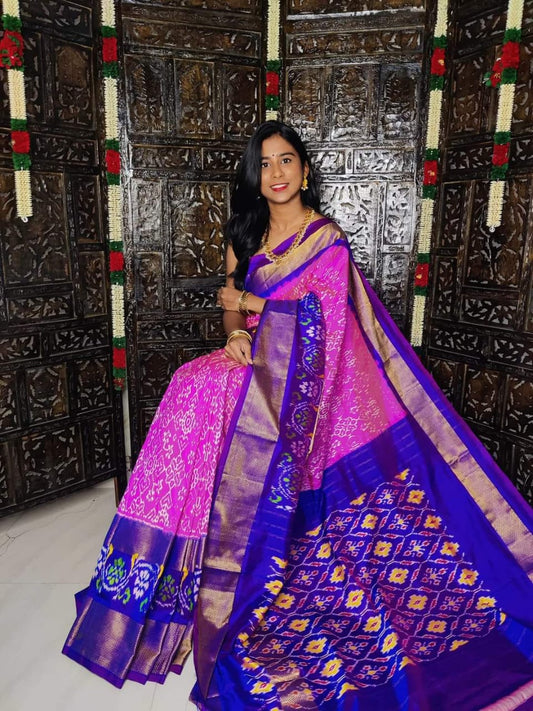 Pochampally Ikkat Dolla Silk Patola Saree
