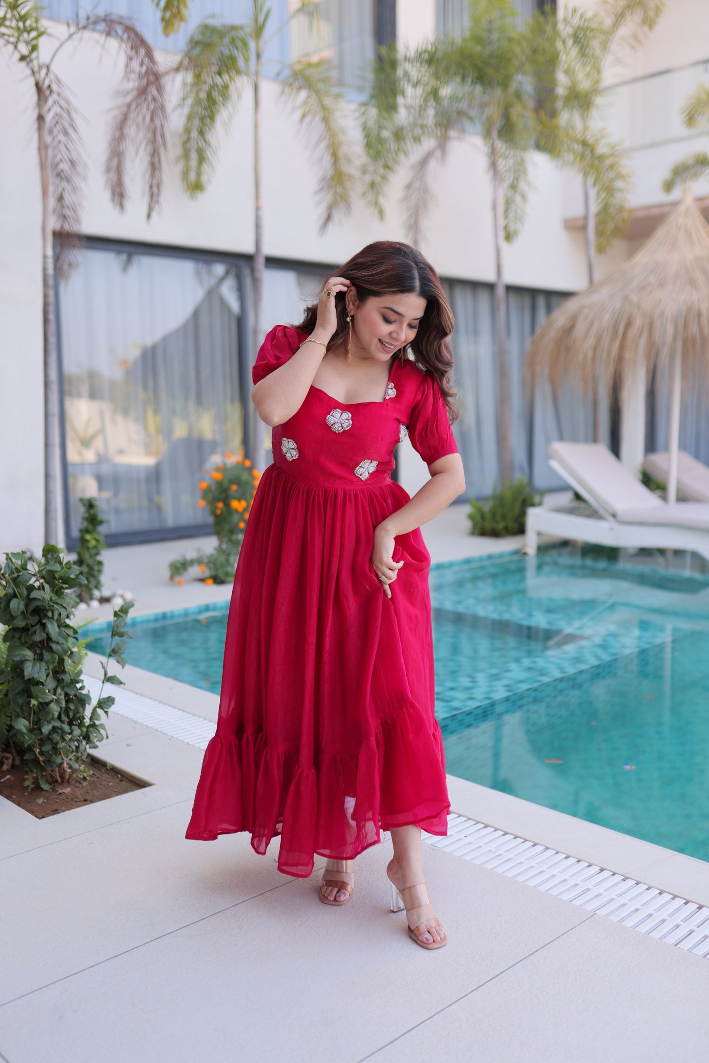 Women’s Fendi Silk Beads Embroidered Designer Gown