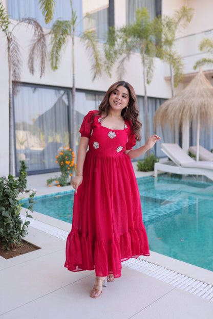 Women’s Fendi Silk Beads Embroidered Designer Gown