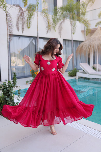 Women’s Fendi Silk Beads Embroidered Designer Gown