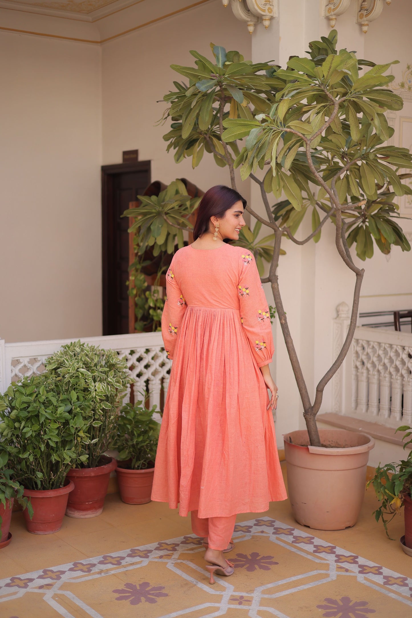 Women’s Cotton Embroidered Kurti Pant Set