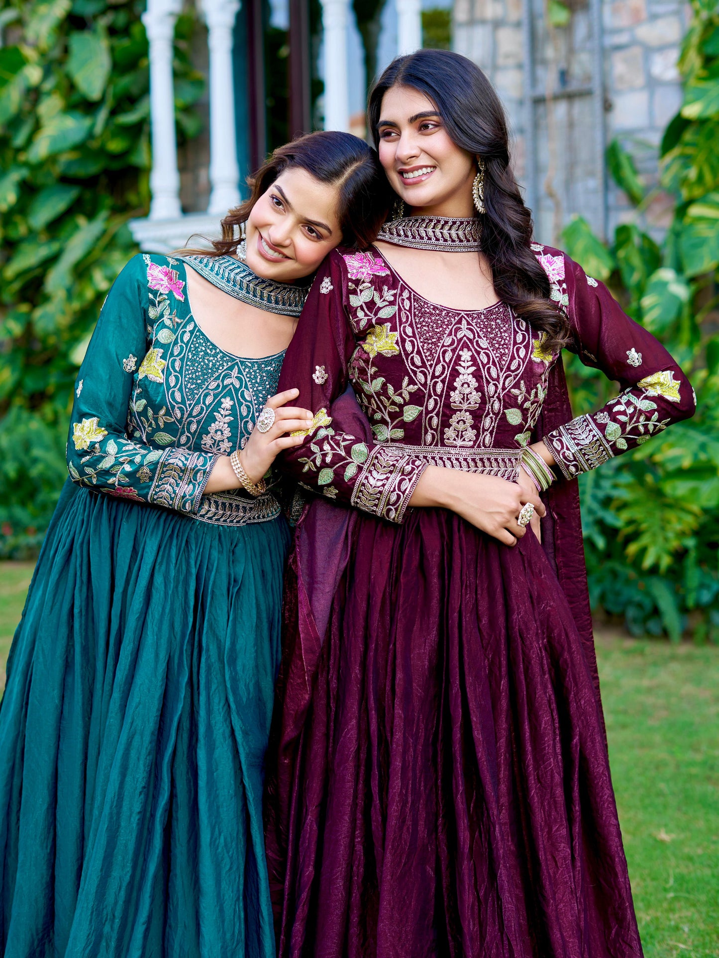 Women’s Fendy Silk Heavy Cording Sequins & Thread Embroidered Gown with Dupatta