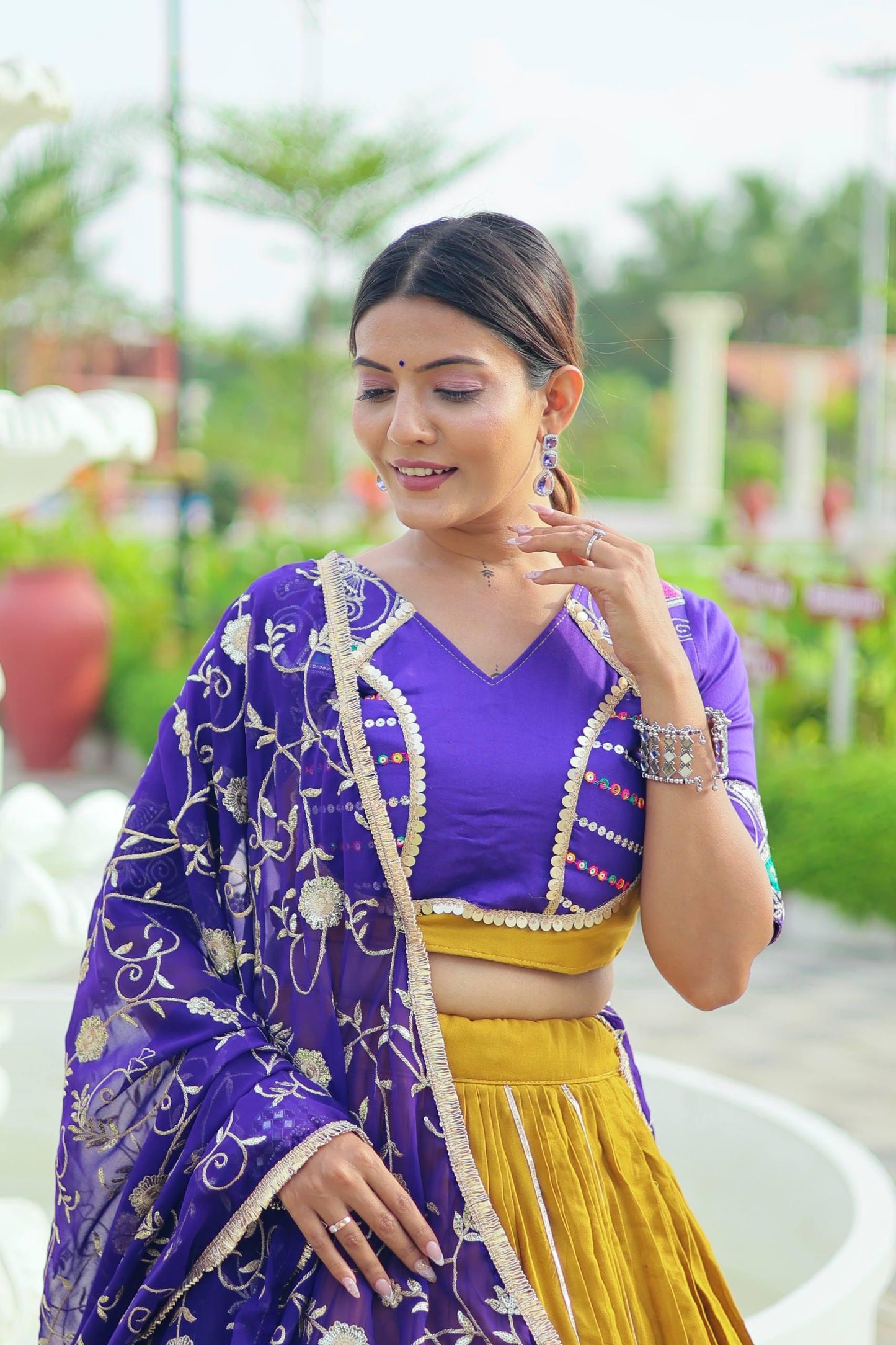 Navratri Special Pure Cotton Embroidered Lehenga Choli Set with Dupatta