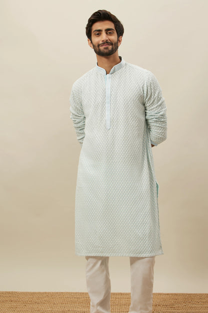 Handmade georgette embroidery Costom Fit Mens kurta Churidar set for indian wedding wear.