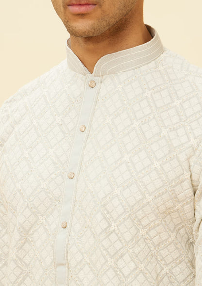 Handmade Mens Embroidery Kurta Pajama Set: Indian Wedding Wear