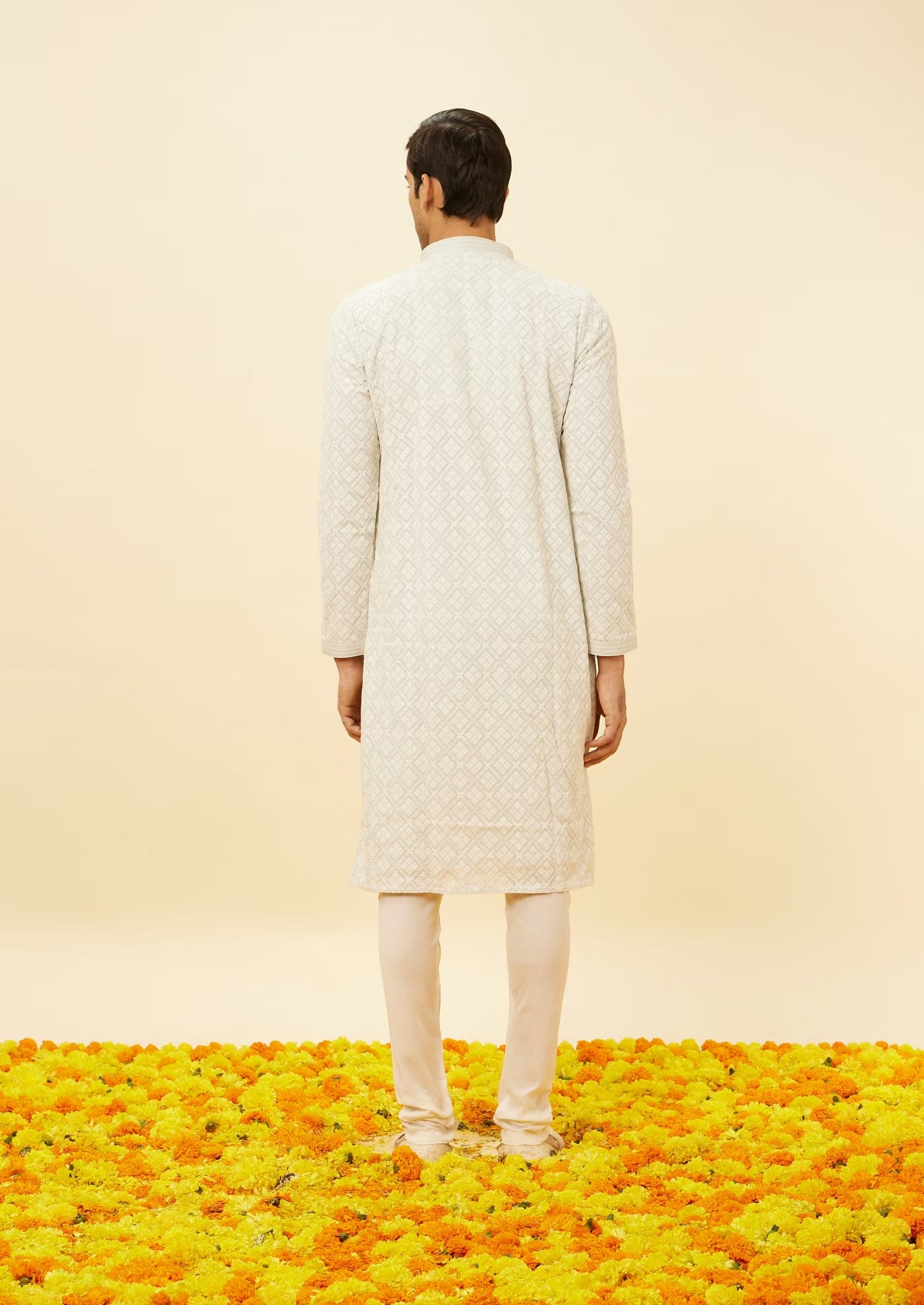 Handmade Mens Embroidery Kurta Pajama Set: Indian Wedding Wear