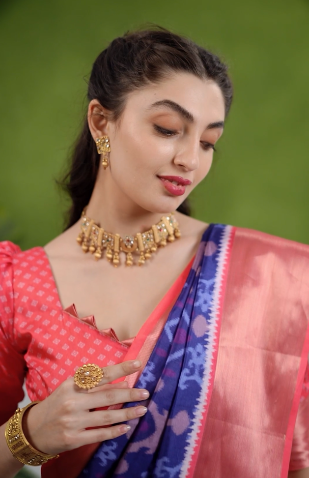 Pochampalli designer printed and dolla silk fabric sarees