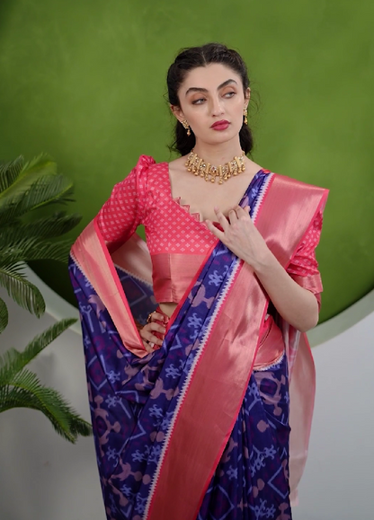 Pochampalli designer printed and dolla silk fabric sarees