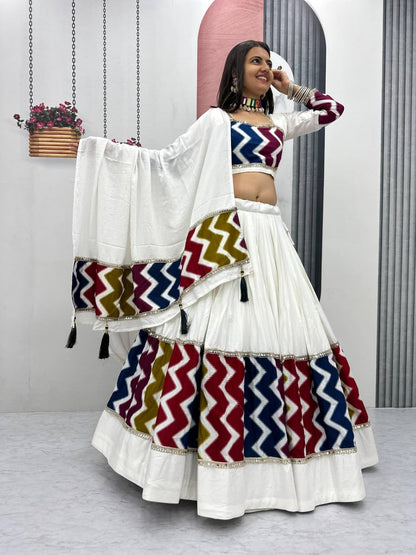Women’s Pure Cotton Lehenga Choli Set with Dupatta
