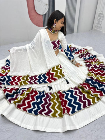 Women’s Pure Cotton Lehenga Choli Set with Dupatta