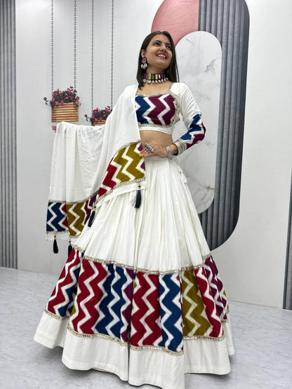 Women’s Pure Cotton Lehenga Choli Set with Dupatta