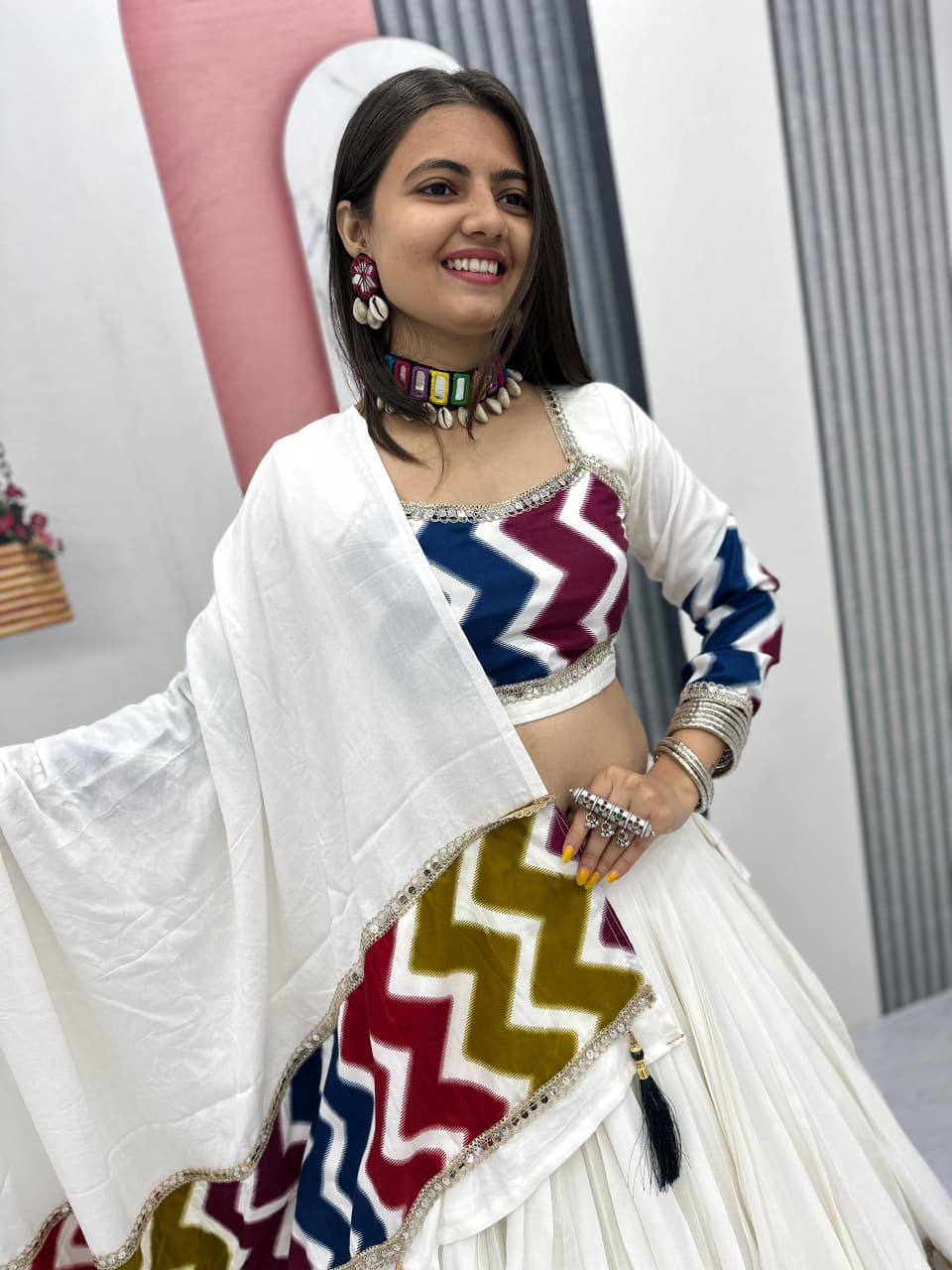 Women’s Pure Cotton Lehenga Choli Set with Dupatta