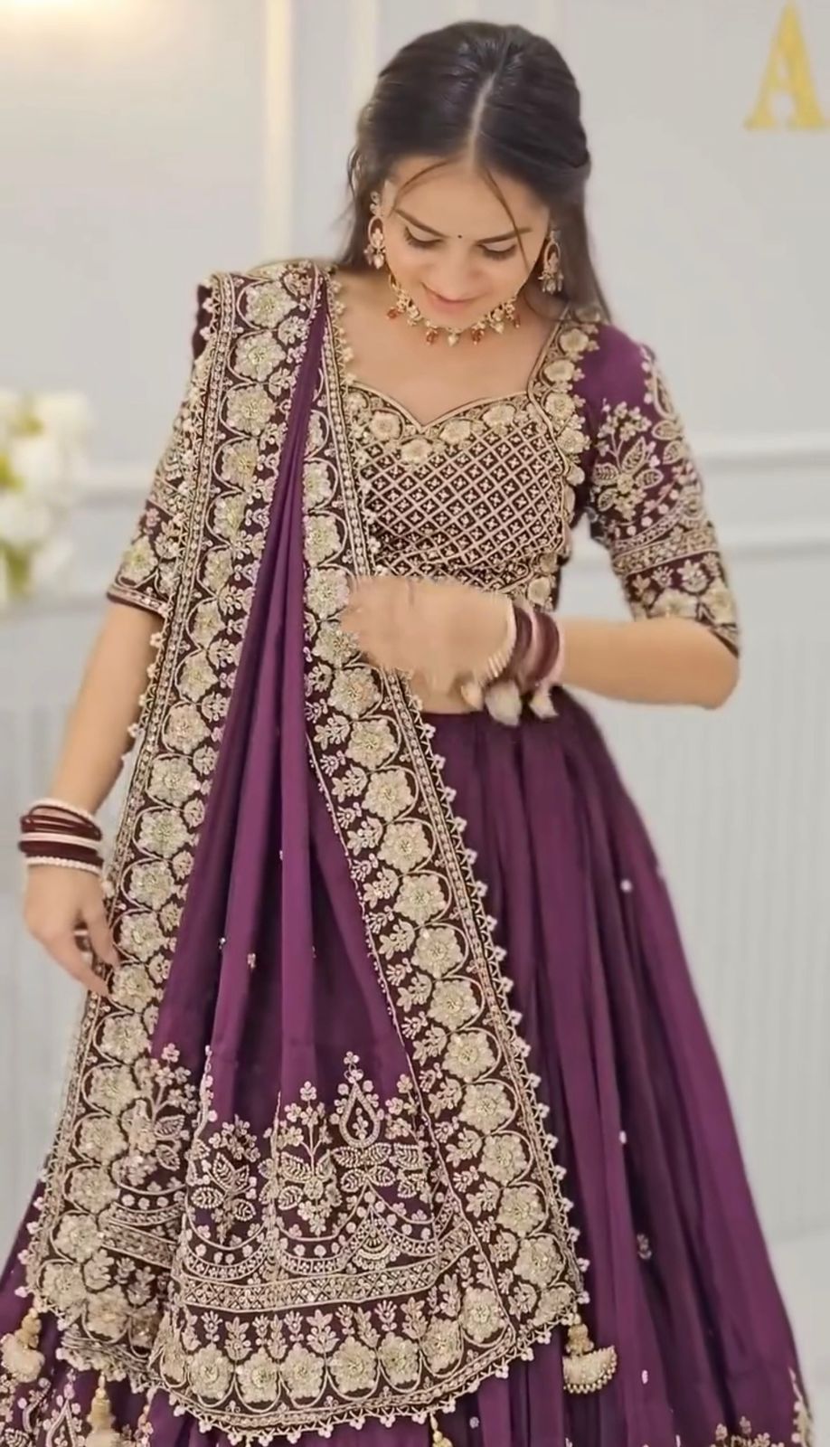 Women’s Fox Georgette Lehenga Choli Set with Heavy Embroidery Thread & Sequins Work