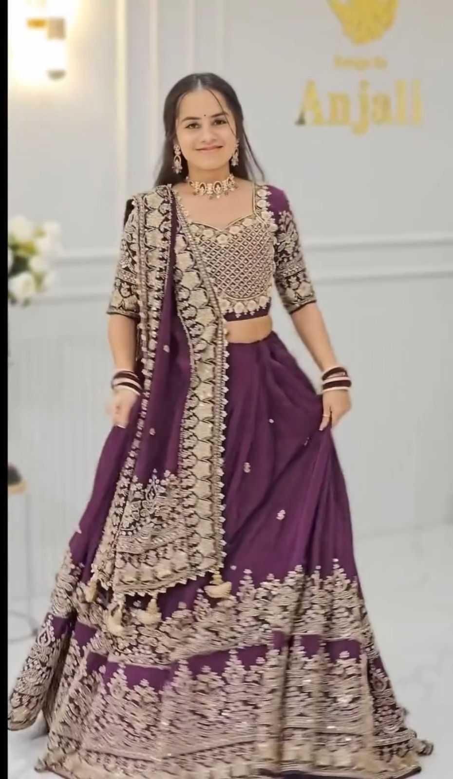 Women’s Fox Georgette Lehenga Choli Set with Heavy Embroidery Thread & Sequins Work