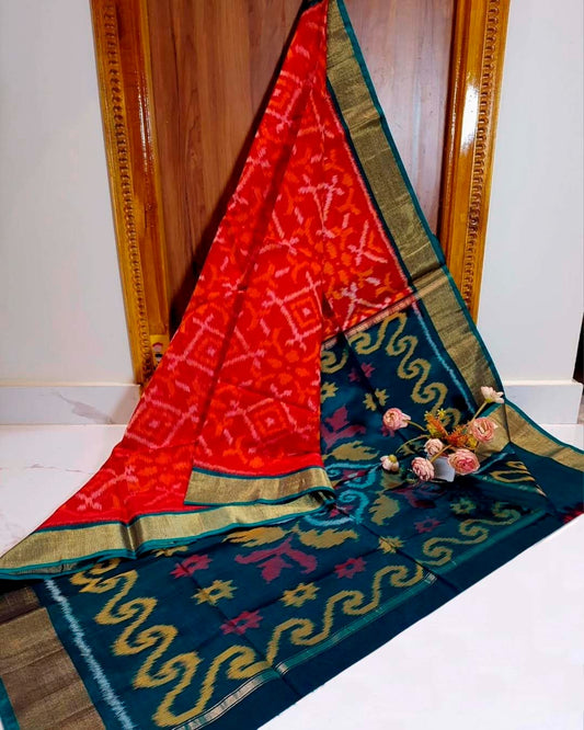 Pochampalli designer printed and dolla silk fabric sarees