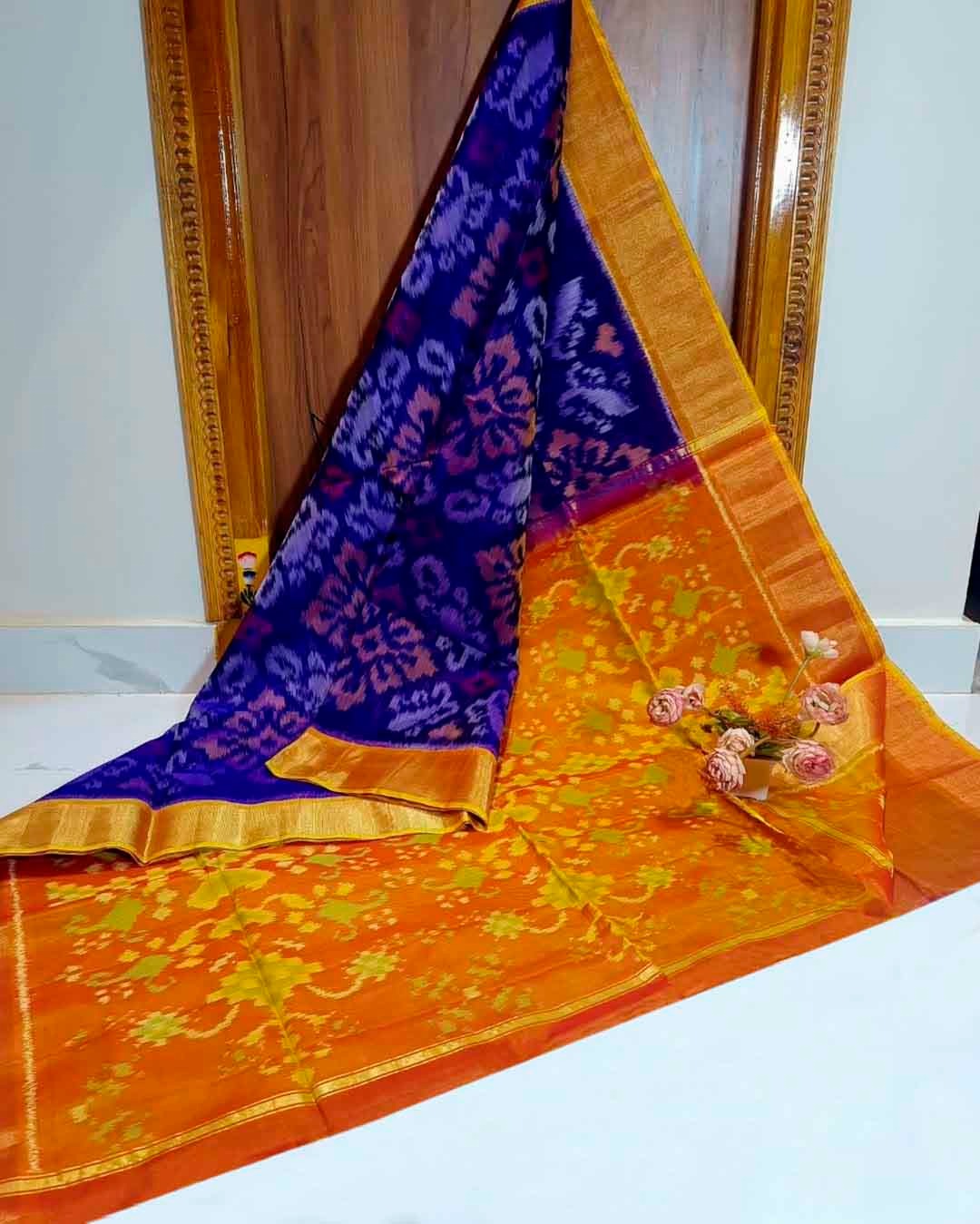 Pochampalli designer printed and dolla silk fabric sarees