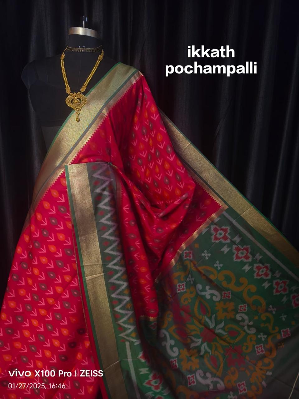 Pochampally Ikkat Pattu Silk Saree