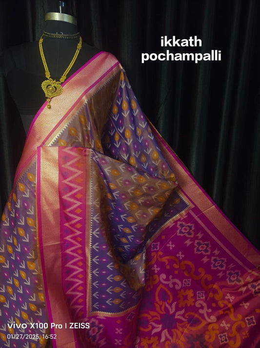 Pochampally Ikkat Pattu Silk Saree