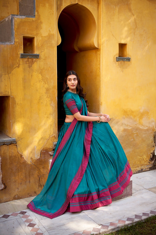 Chanderi Thread Work Lehenga Choli