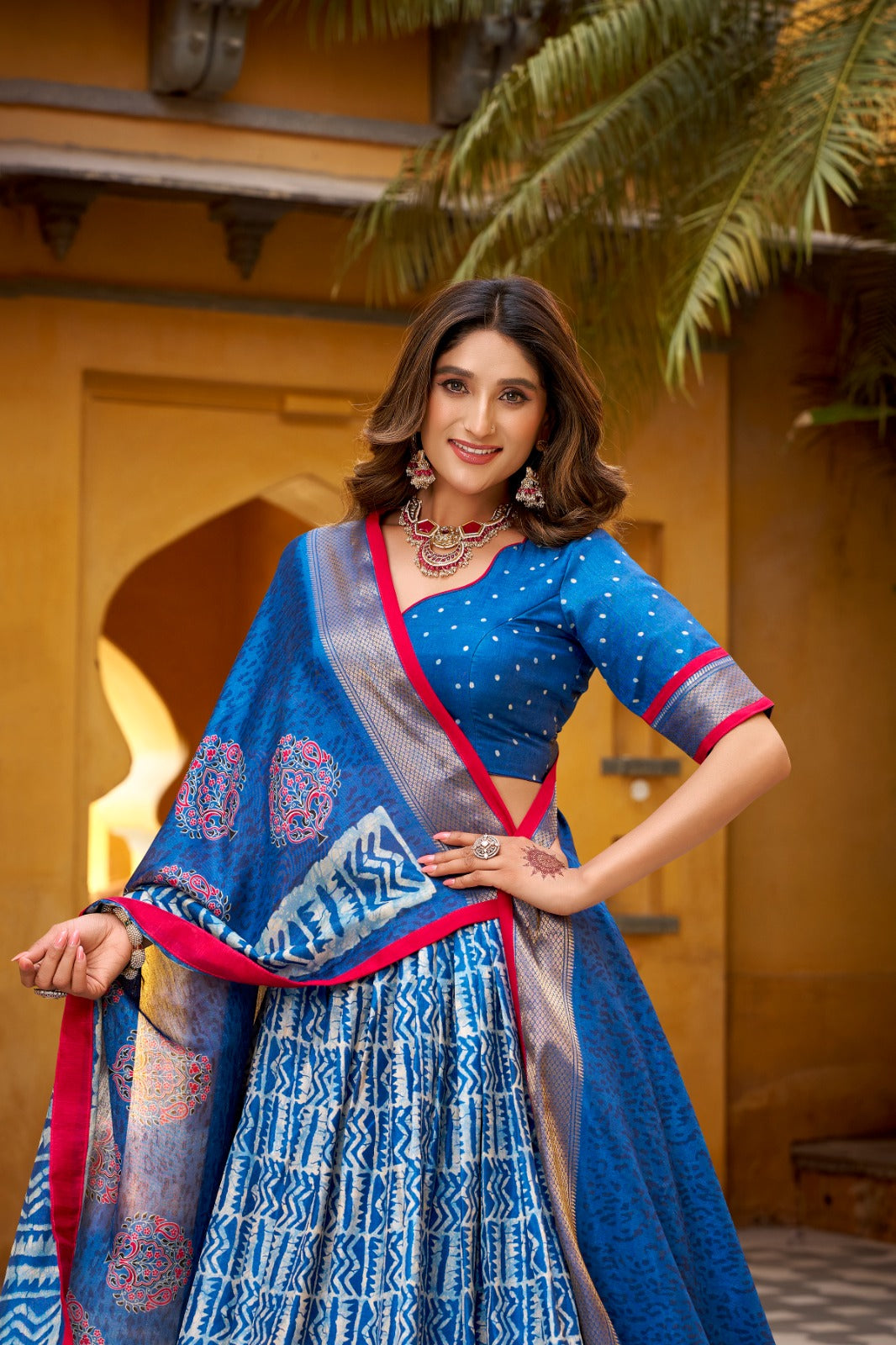 Dola Silk Batik Printed Lehenga Choli