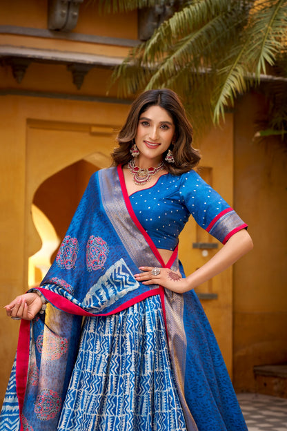 Dola Silk Batik Printed Lehenga Choli