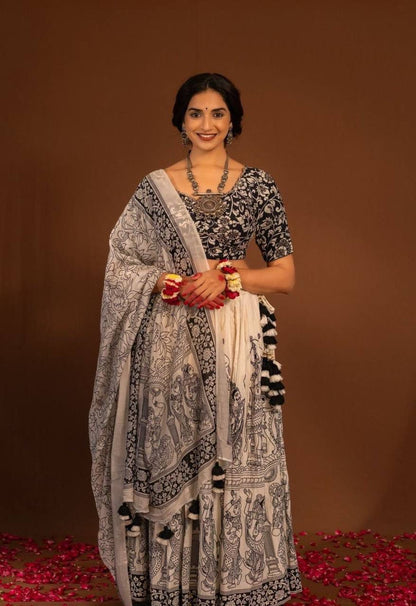 Cotton Kalamkari Print Lehenga Choli Set