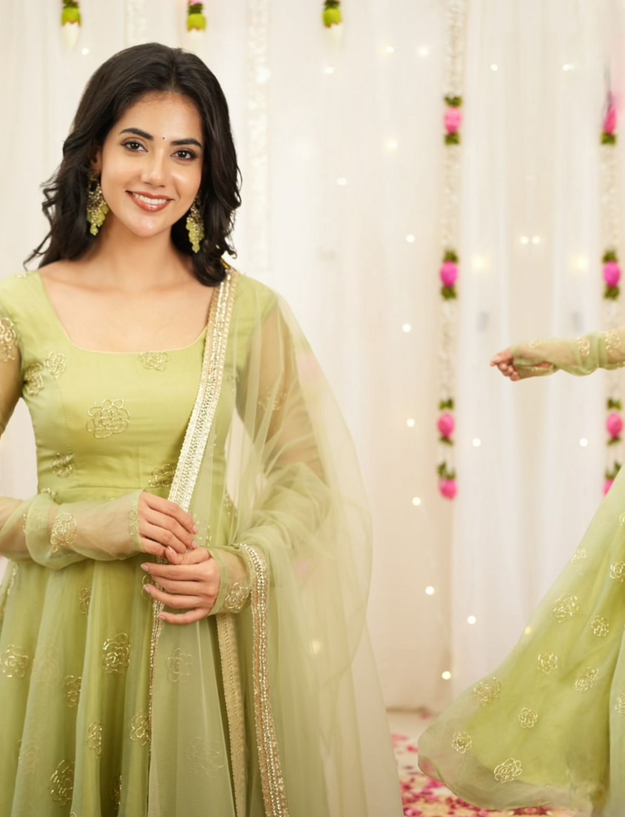 Fully Stitched Soft Semi Viscose Gown with Dupatta |Paip Sequence Work