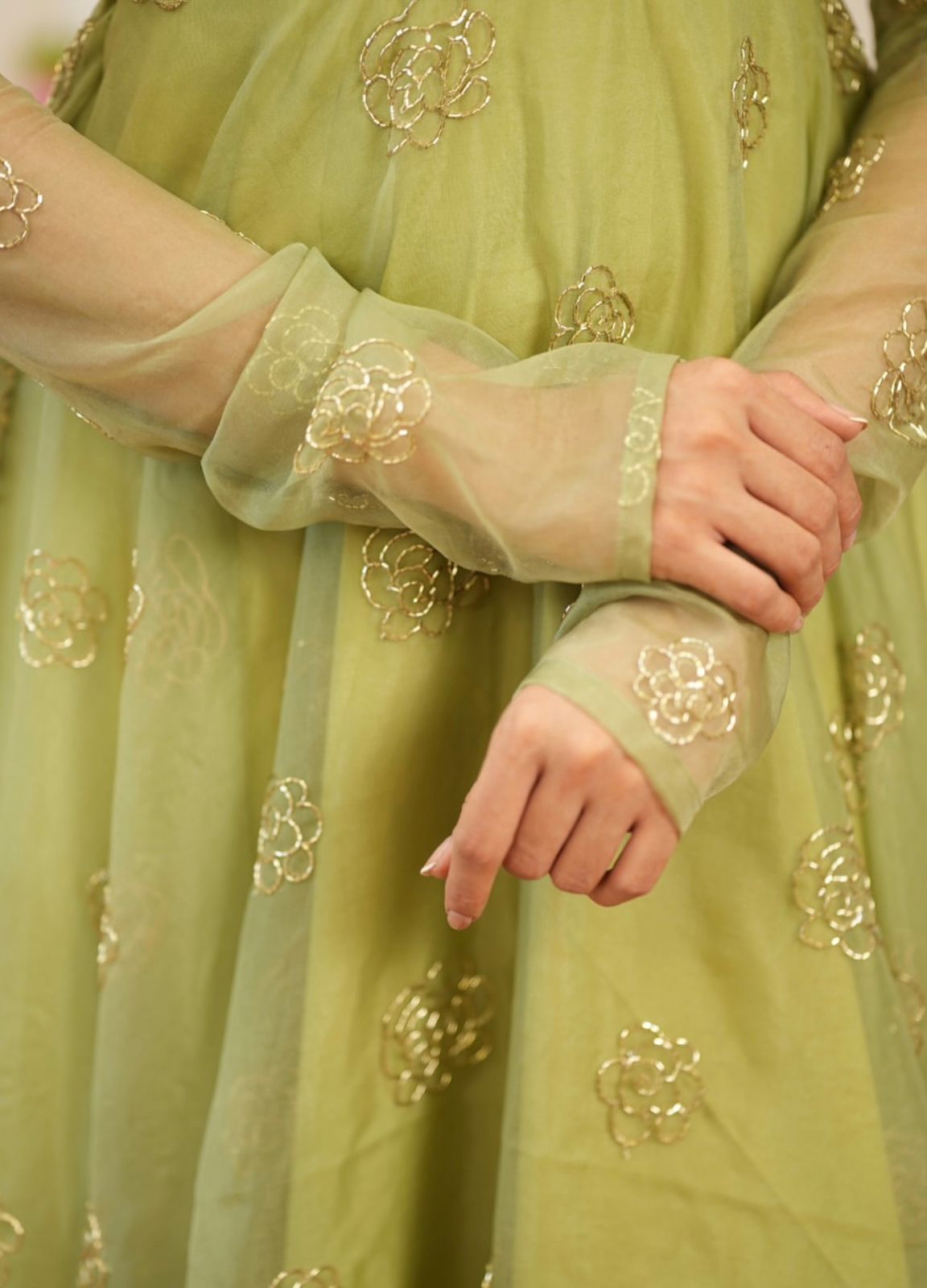 Fully Stitched Soft Semi Viscose Gown with Dupatta |Paip Sequence Work