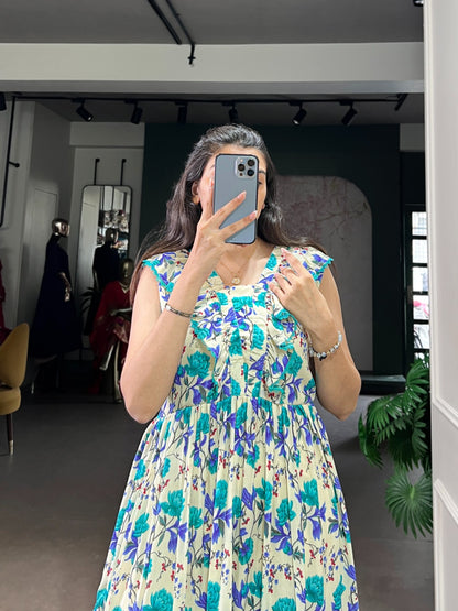 Maslin Silk Floral Print Frock