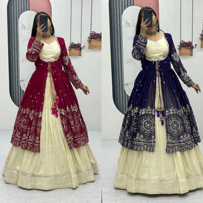 Simar Cosmos Lehenga Set with Shrug & Blouse