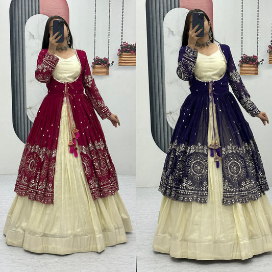 Simar Cosmos Lehenga Set with Shrug & Blouse
