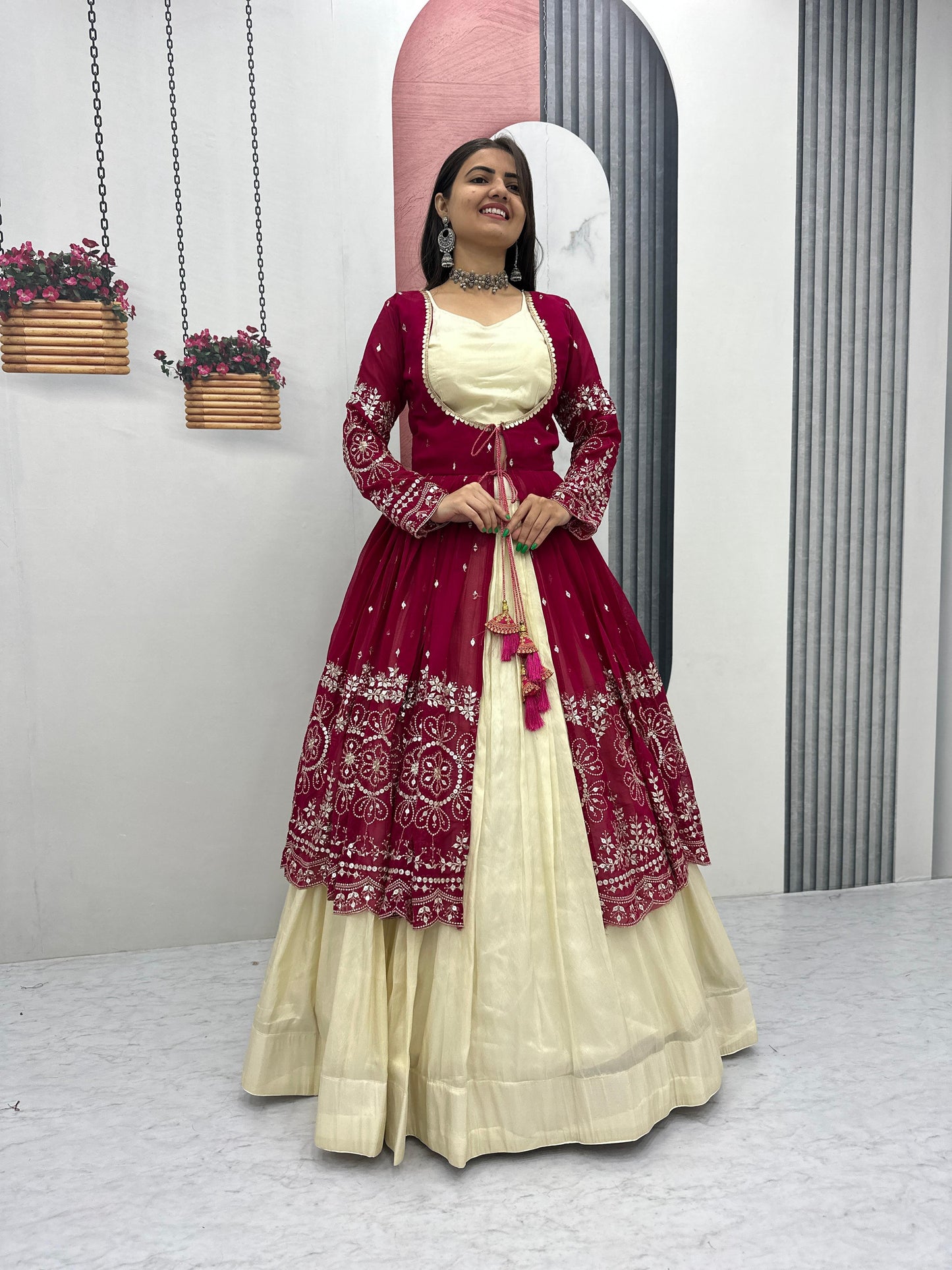 Simar Cosmos Lehenga Set with Shrug & Blouse